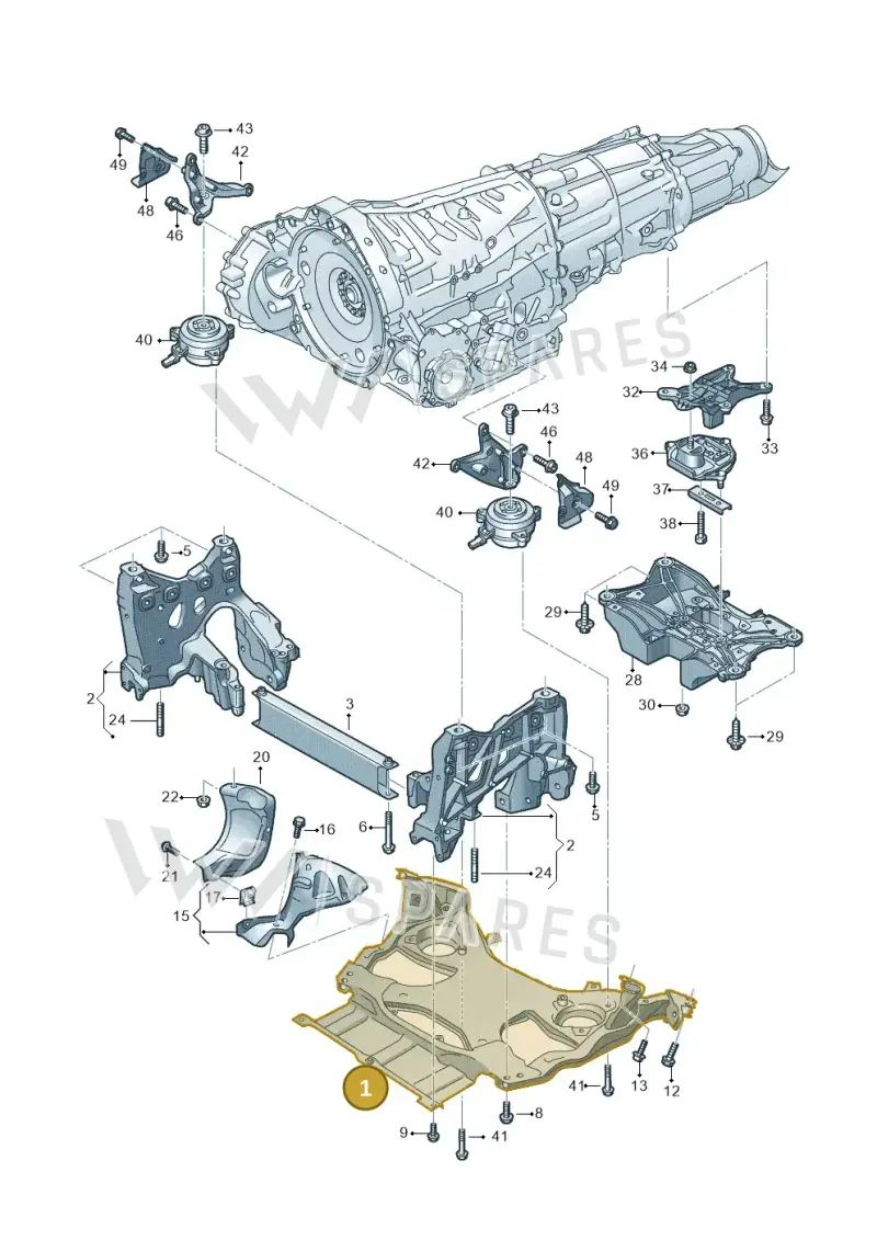 4N2399347F — Audi A8 (2017-2025) diagram 838399400, position 1