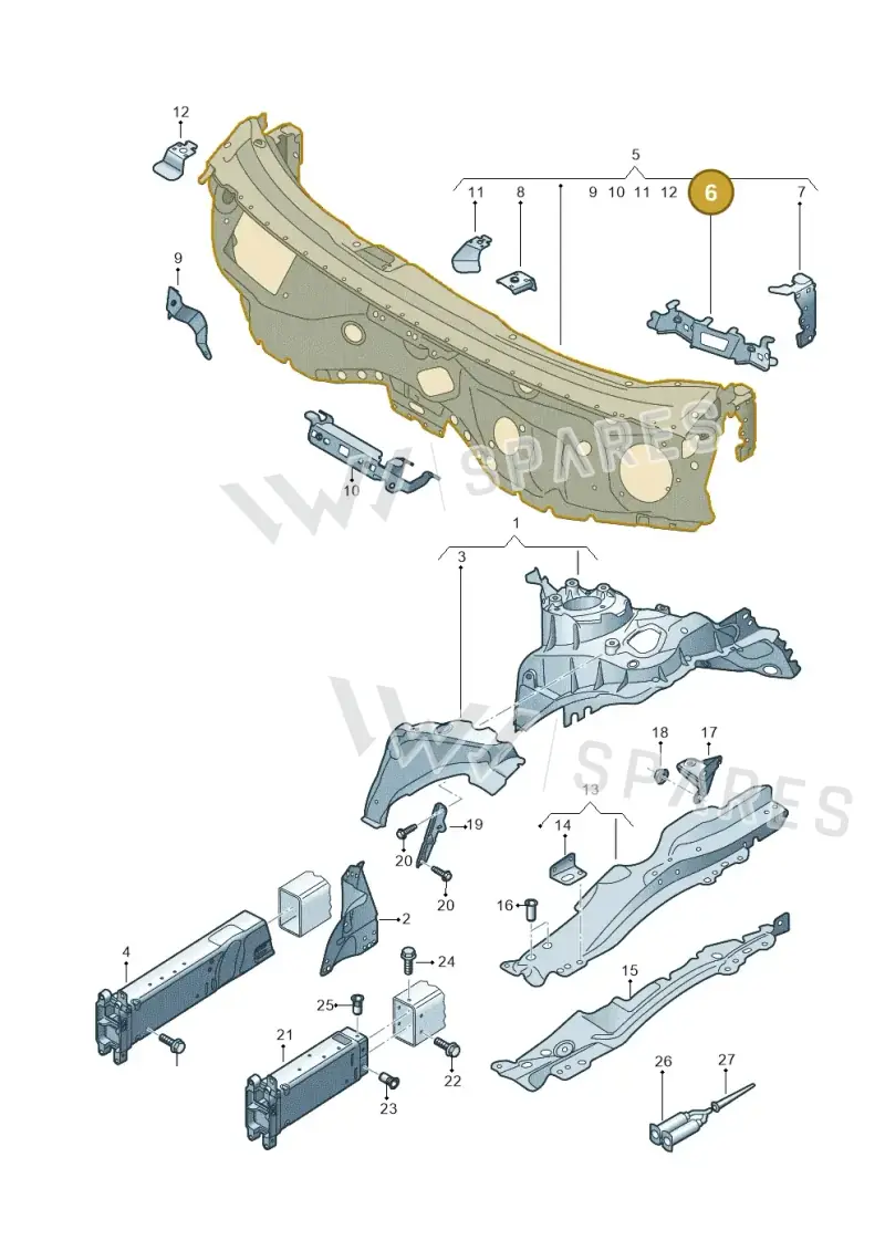 4N2806243B — Audi A8 (2017-2025) diagram 838805100, position 6