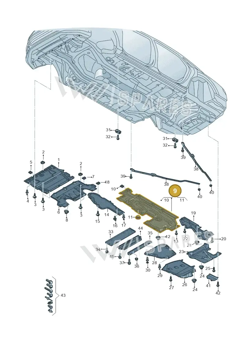 4N4825208C — Audi A8 (2017-2025) diagram 838825100, position 9
