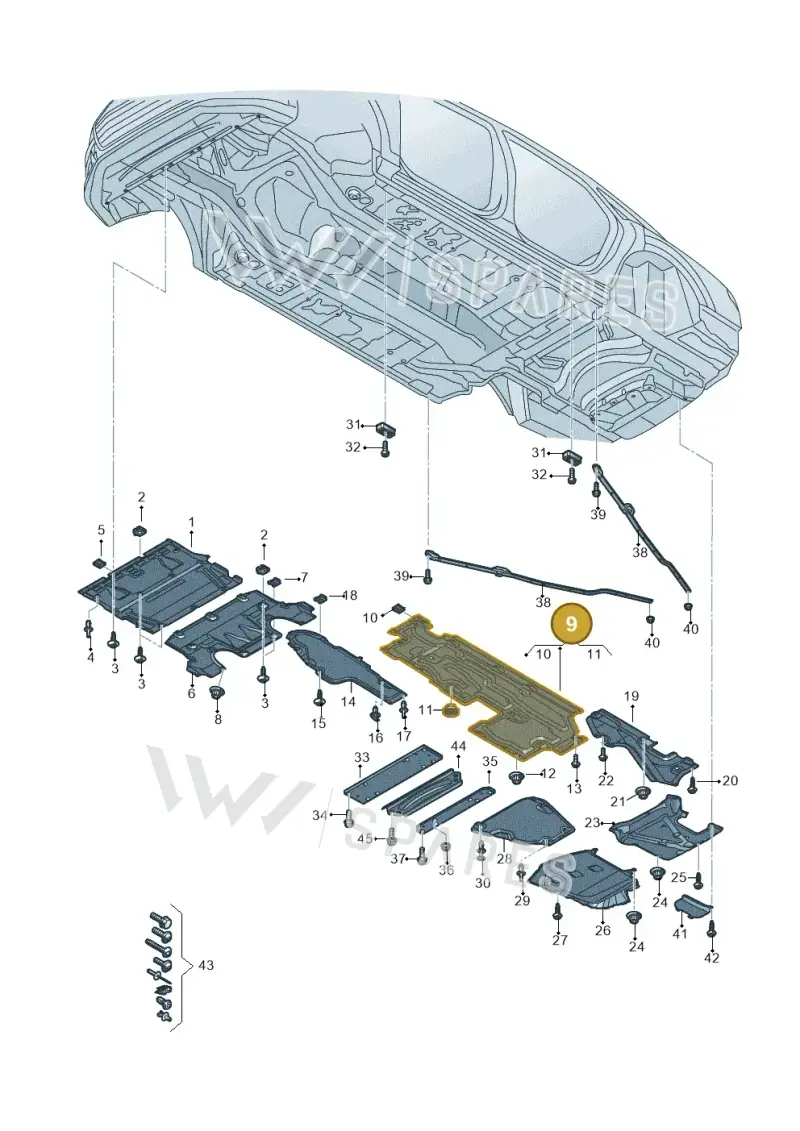 4N4825208D — Audi A8 (2017-2025) diagram 838825100, position 9