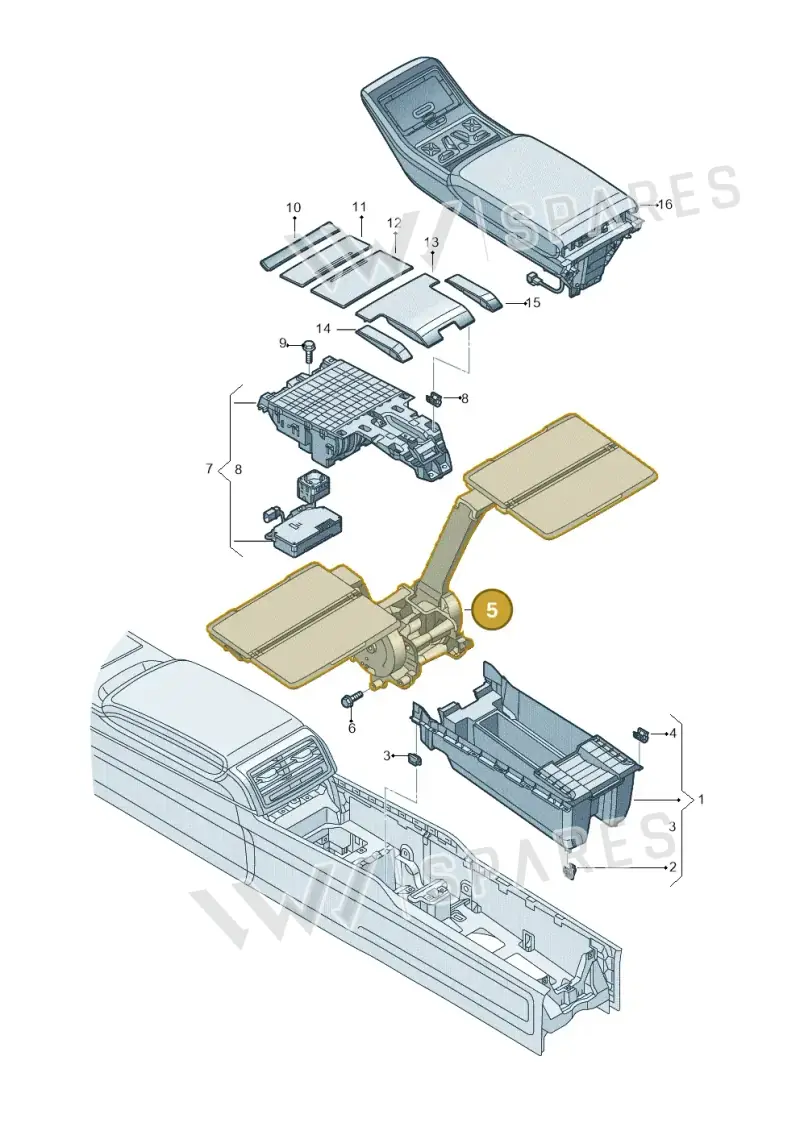 4N486285125D — Audi A8 (2017-2025) diagram 838863550, position 5