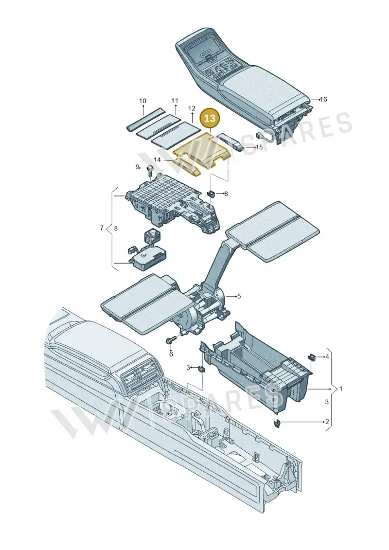 4N4886746A2UD — Audi A8 (2017-2025) diagram 838863550, position 13