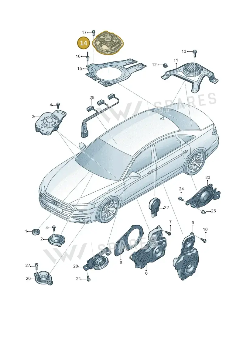 4N6035382 — Audi A8 (2017-2025) diagram 838035350, position 14