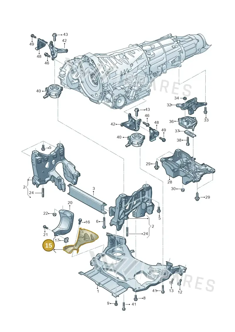 4N6399300A — Audi A8 (2017-2025) diagram 838399400, position 15