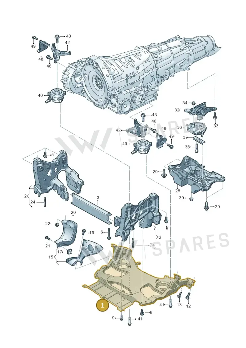 4N6399347A — Audi A8 (2017-2025) diagram 838399400, position 1
