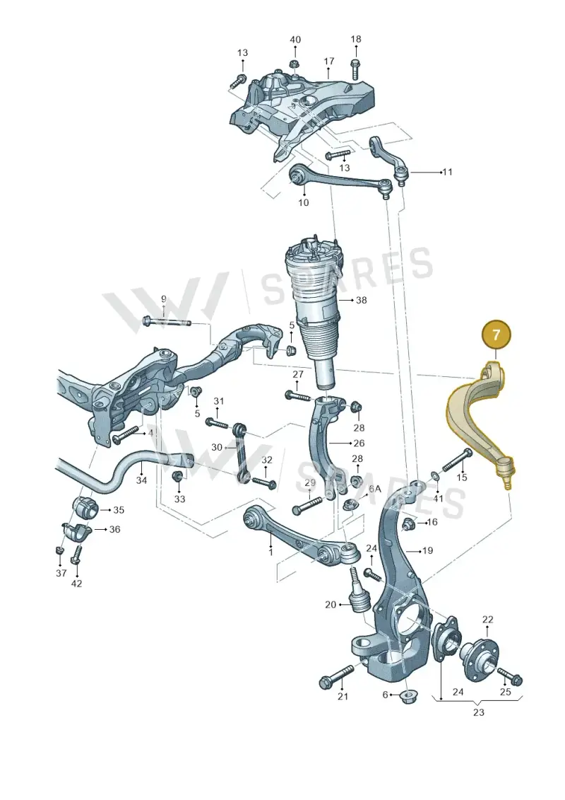 4N6407694 — Audi A8 (2017-2025) diagram 696407000, position 7