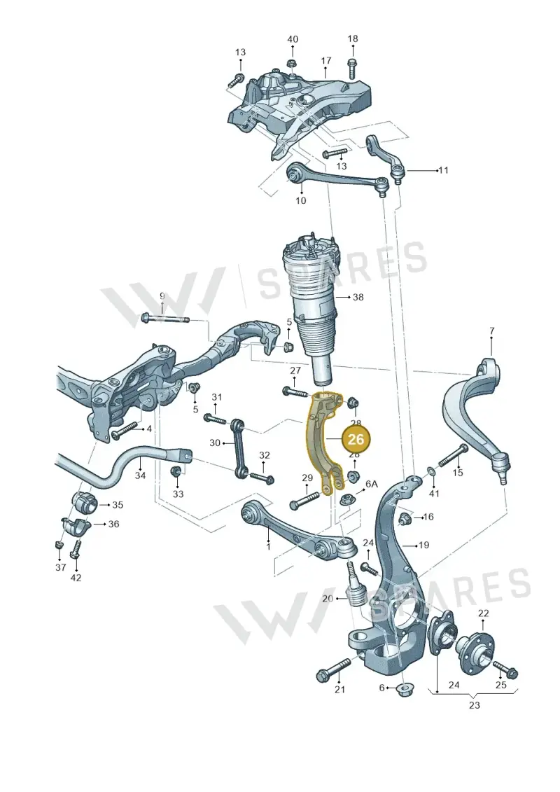 4N6413037 — Audi A8 (2017-2025) diagram 696407000, position 26