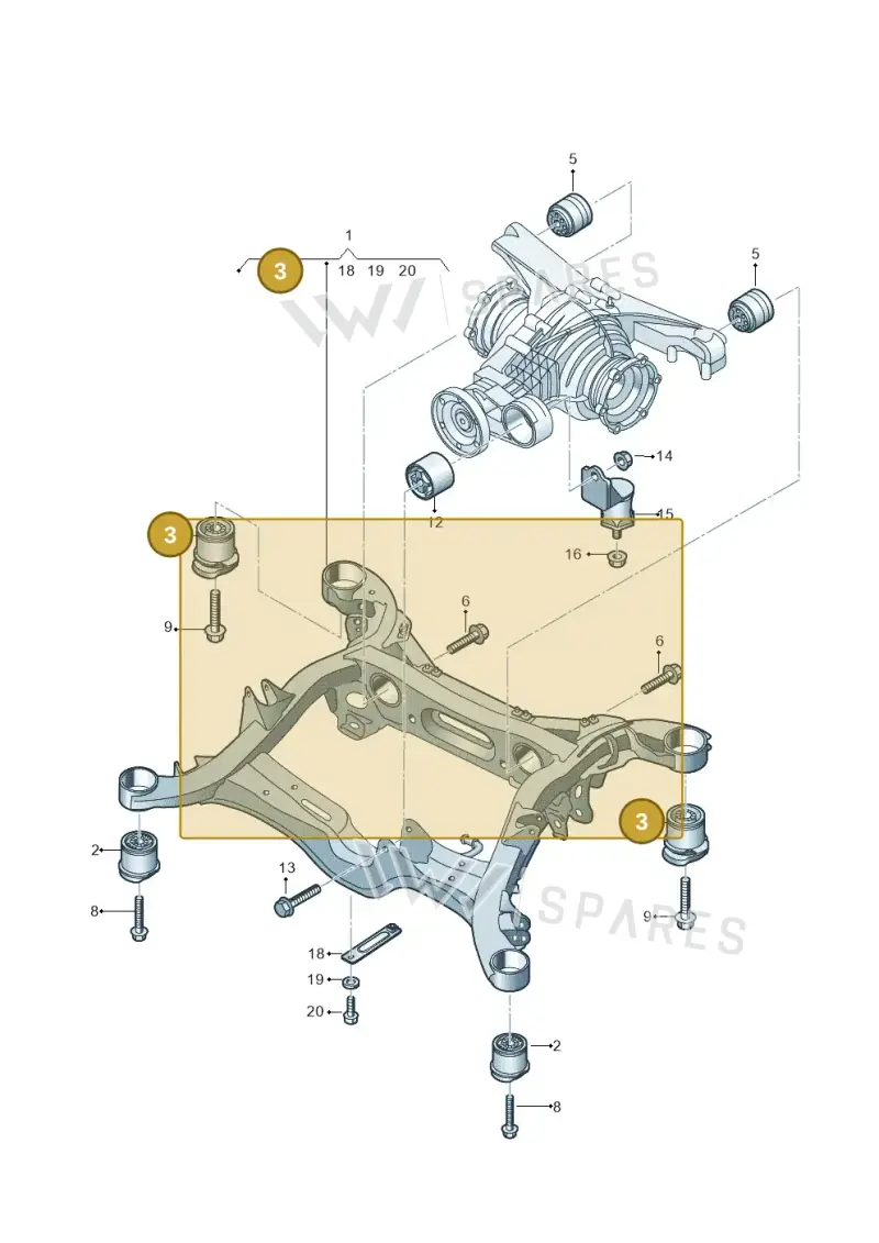 4N6505145A — Audi A8 (2017-2025) diagram 838505070, position 3