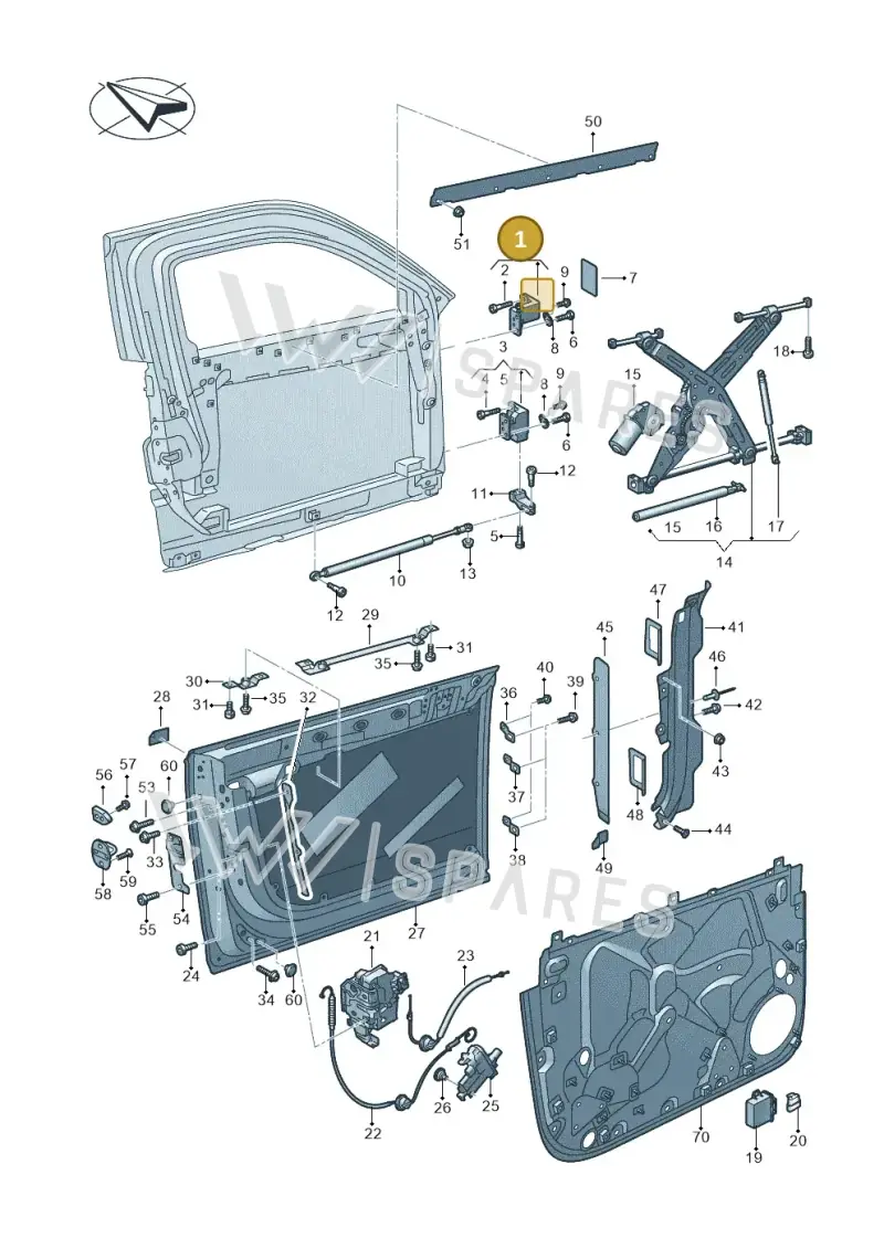 4N6831402 — Audi A8 (2017-2025) diagram 838831000, position 1