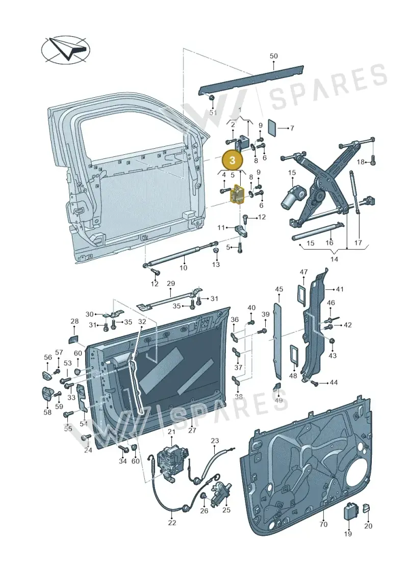 4N6831411 — Audi A8L (2017-2022) diagram 838831000, position 3