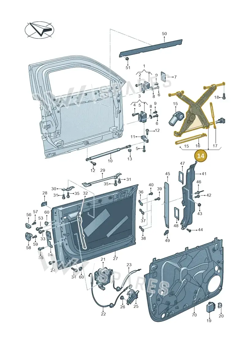 4N6837398 — Audi A8 (2017-2025) diagram 838831000, position 14