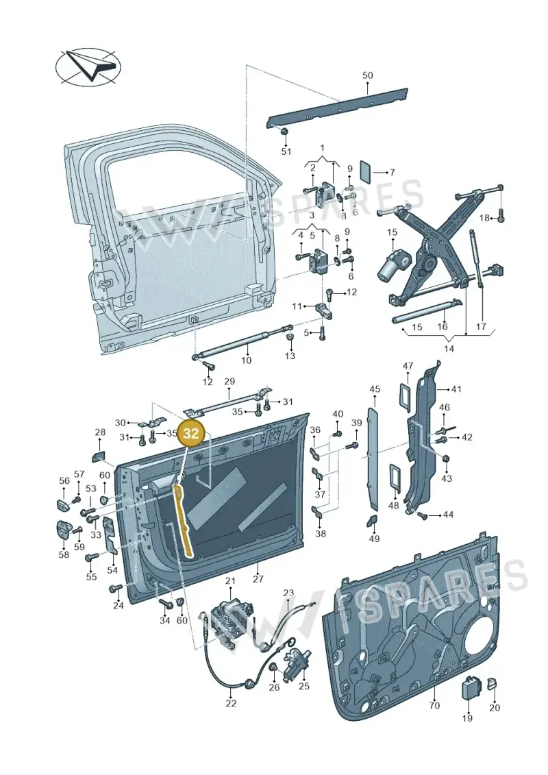 4N6837452 — Audi A8 (2017-2025) diagram 838831000, position 32