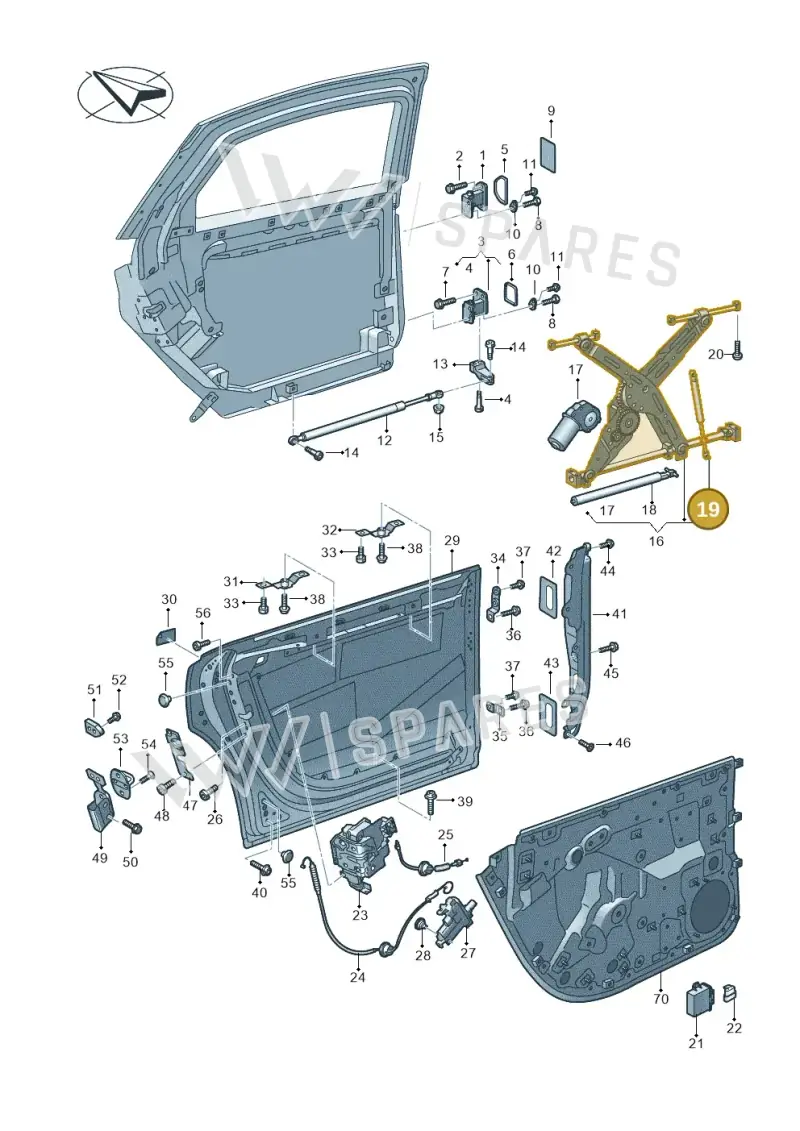 4N6837813A — Audi A8 (2017-2025) diagram 838833000, position 19