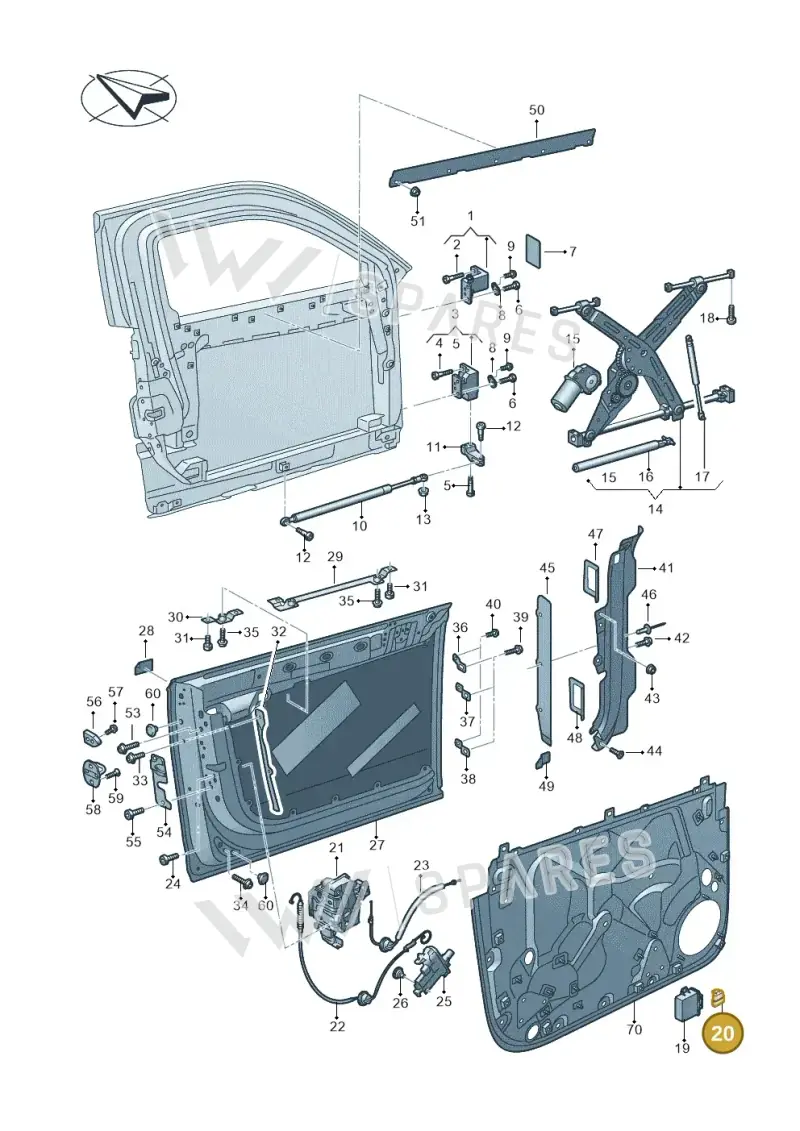 4N6915089 — Audi A8 (2017-2025) diagram 838831000, position 20