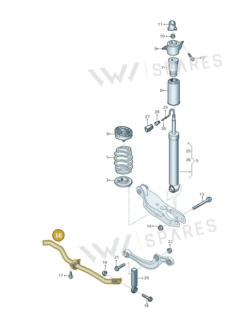 4P0511305 — Audi A5 Limousine (2024-2025) diagram 849511040, position 16