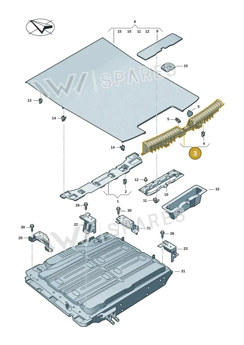 4P98634714PK — Audi A5 Limousine (2024-2025) diagram 8wh863850, position 3