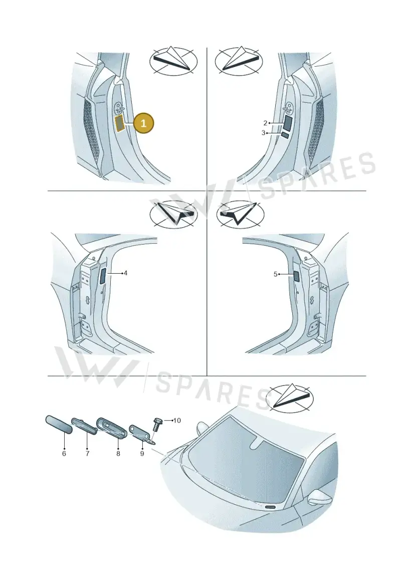 4S0010029 — Audi R8 Spyder (2015-2024) diagram 872010150, position 1