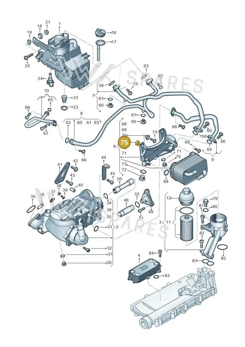 4S0129669 — Audi R8 Spyder (2015-2024) diagram 872115100, position 75