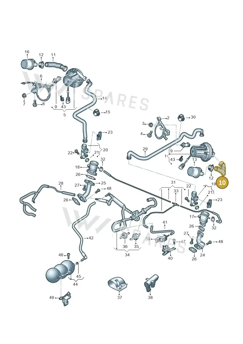 4S0131461 — Audi R8 Spyder (2015-2024) diagram 872131350, position 10