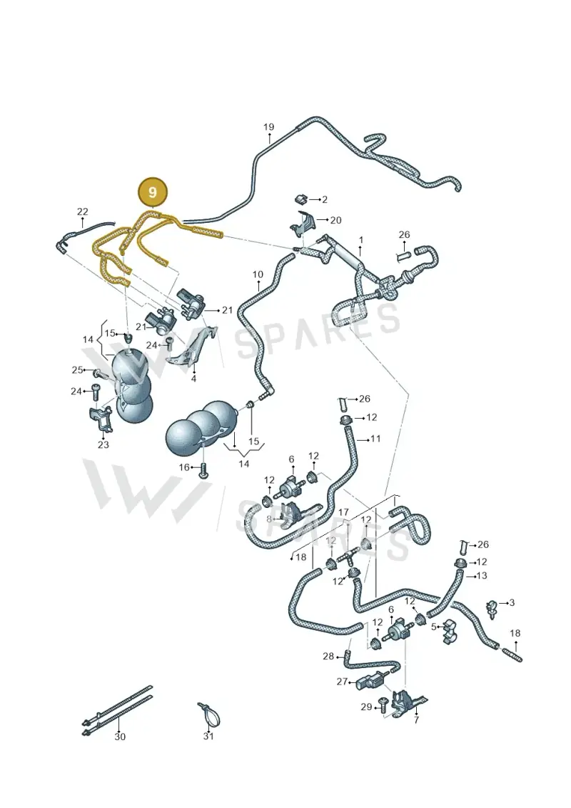 4S0131492B — Audi R8 Spyder (2015-2024) diagram 872133220, position 9