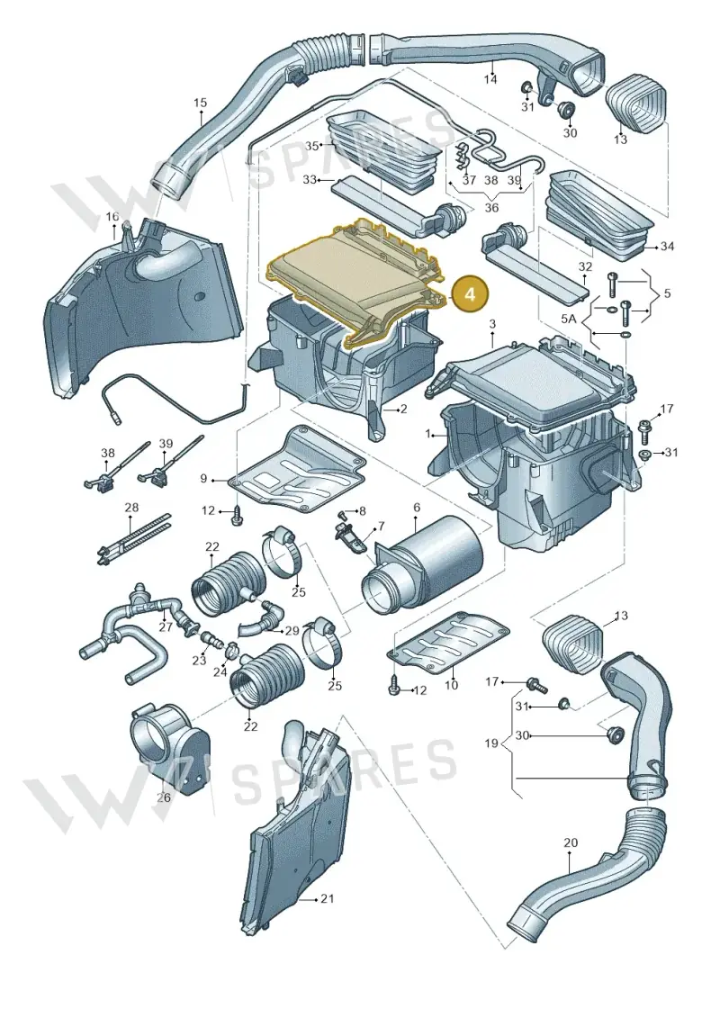 4S0133812K — Audi R8 Spyder (2015-2024) diagram 872133200, position 4