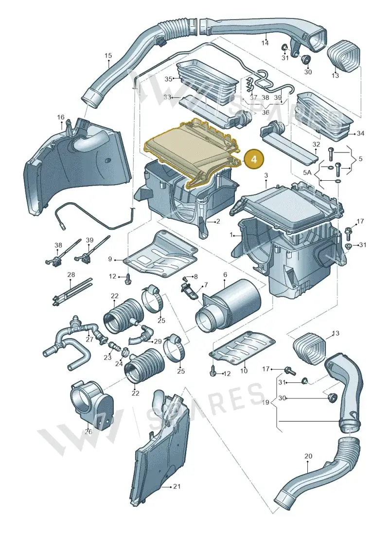 4S0133812L — Audi R8 Spyder (2015-2024) diagram 872133200, position 4