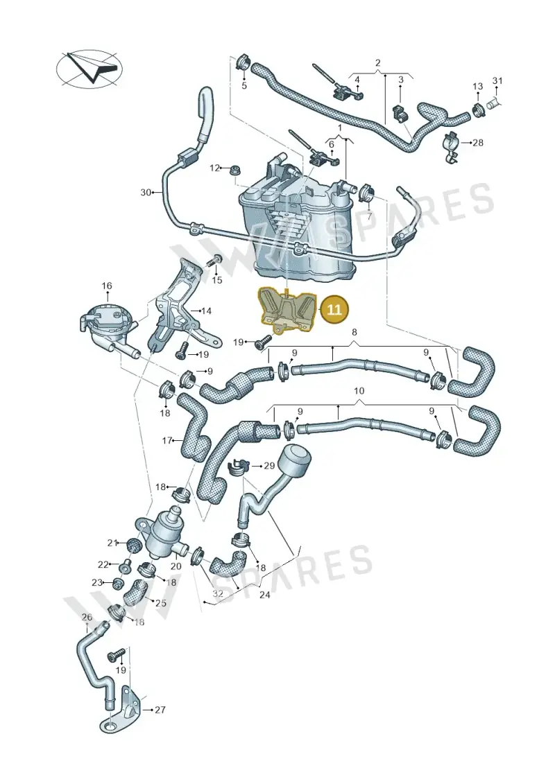 4S0201187E — Audi R8 Spyder (2015-2024) diagram 872201800, position 11