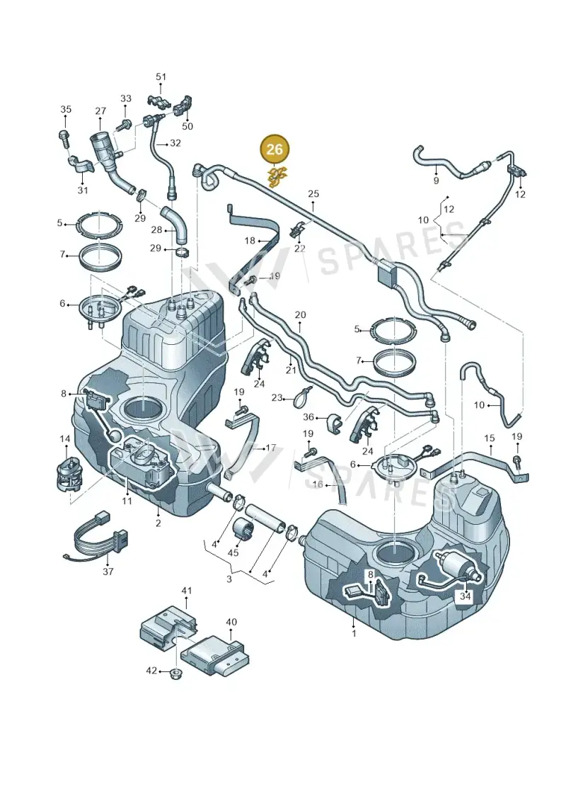 4S0201250 — Audi R8 Spyder (2015-2024) diagram 872201000, position 26