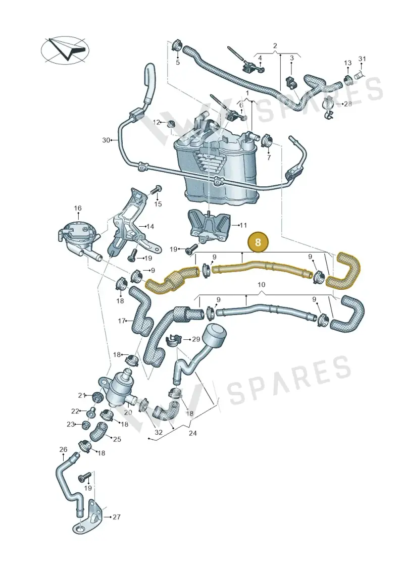 4S0201384C — Audi R8 Spyder (2015-2024) diagram 872201800, position 8