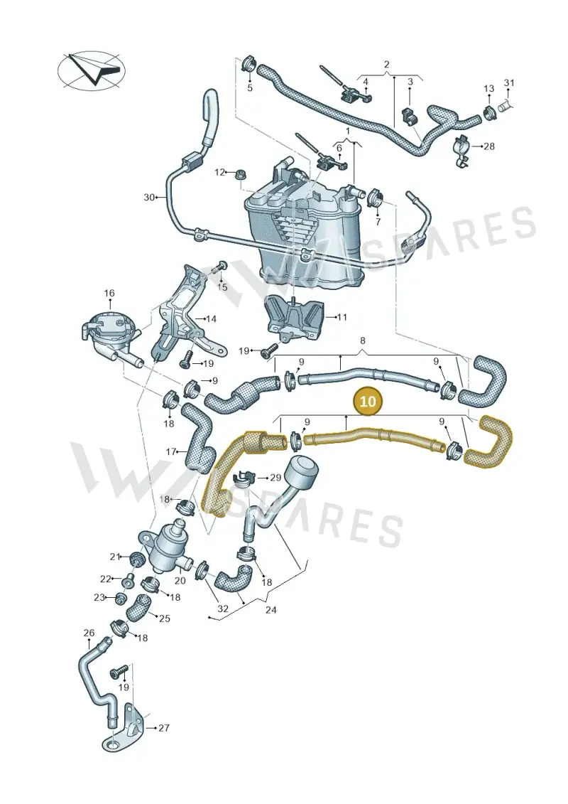4S0201384D — Audi R8 Spyder (2015-2024) diagram 872201800, position 10