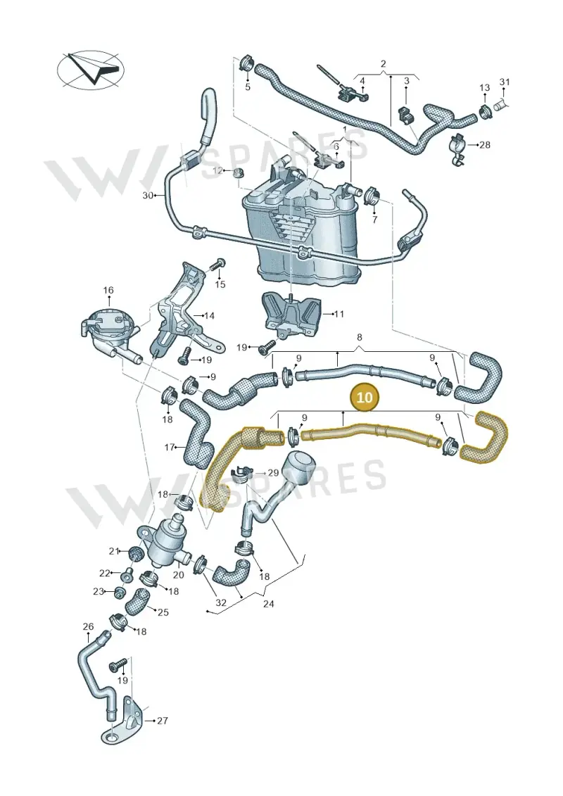 4S0201384F — Audi R8 Spyder (2015-2024) diagram 872201800, position 10