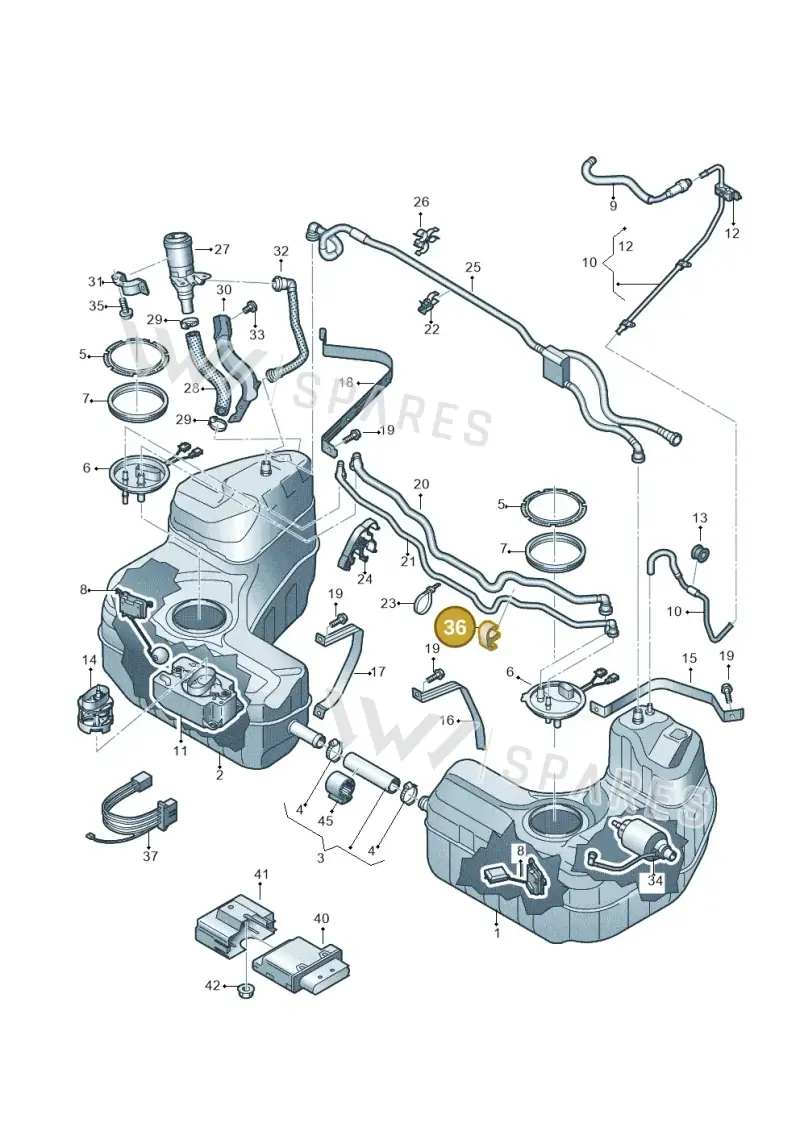 4S0201532B — Audi R8 Spyder (2015-2024) diagram 872201050, position 36