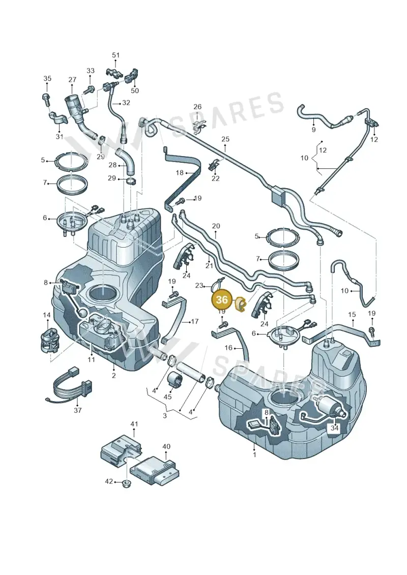 4S0201532B — Audi R8 Spyder (2015-2024) diagram 872201000, position 36