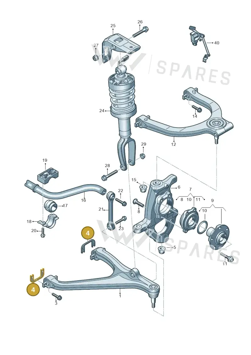 4S0407203G — Audi R8 Spyder (2015-2024) diagram 872407000, position 4