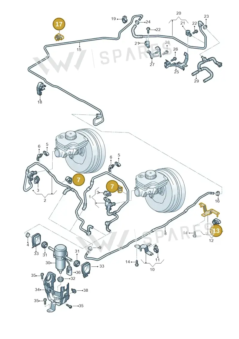 4S0611797D — Audi R8 Spyder (2015-2024) diagram 872611700, position 7+13+17