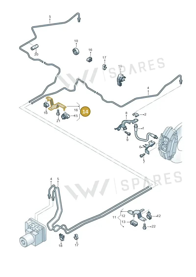 4S0611797E — Audi R8 Spyder (2015-2024) diagram 872611300, position 14