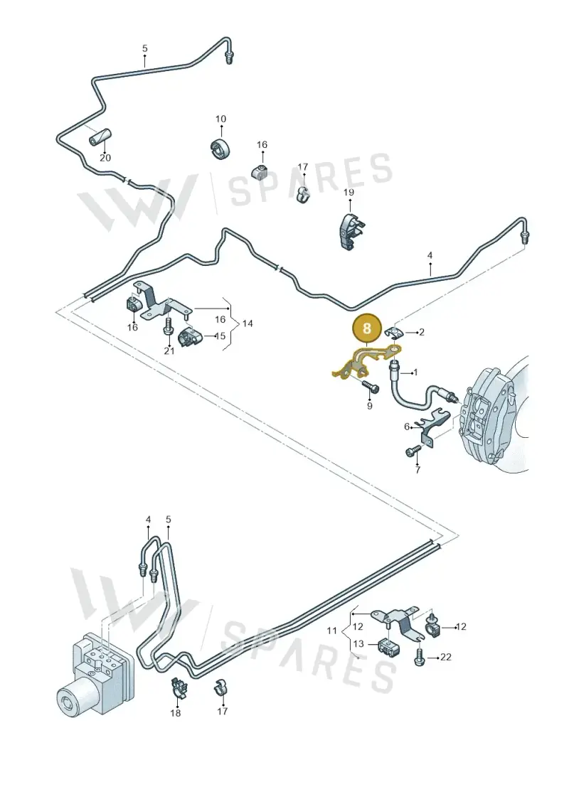 4S0611847J — Audi R8 Spyder (2015-2024) diagram 872611300, position 8