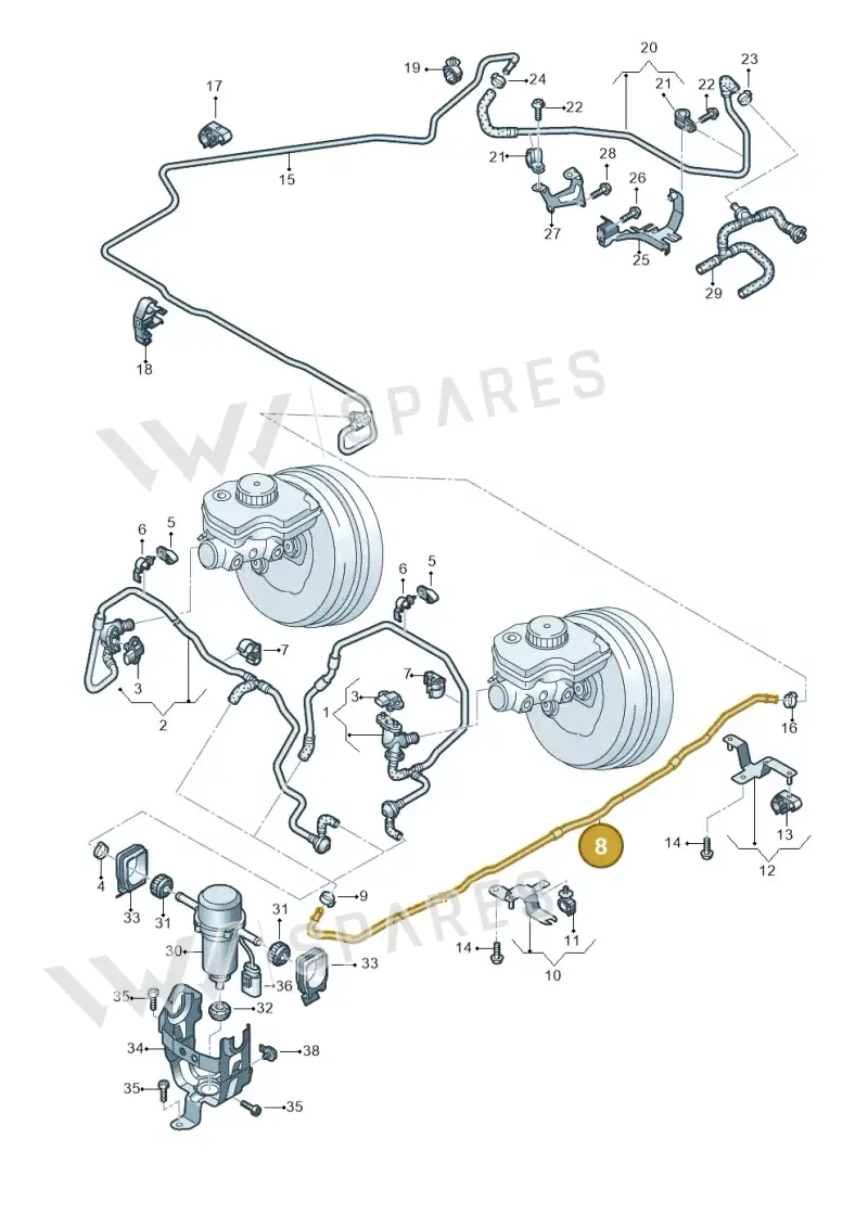 4S0611936P — Audi R8 Spyder (2015-2024) diagram 872611700, position 8