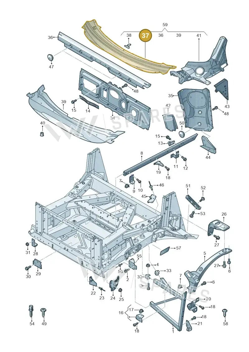 4S0802397C — Audi R8 Spyder (2015-2024) diagram 872805000, position 37