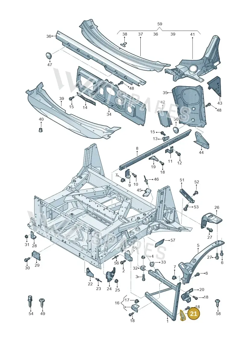4S0805260B — Audi R8 Spyder (2015-2024) diagram 872805000, position 21
