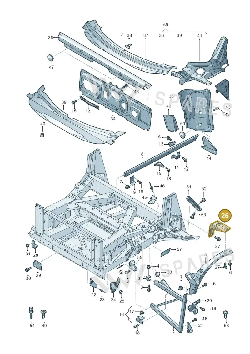 4S0805363B — Audi R8 Spyder (2015-2024) diagram 872805000, position 26