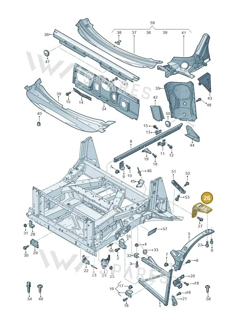 4S0805364B — Audi R8 Spyder (2015-2024) diagram 872805000, position 26