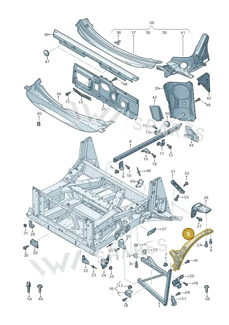 4S0805475B — Audi R8 Spyder (2015-2024) diagram 872805000, position 5