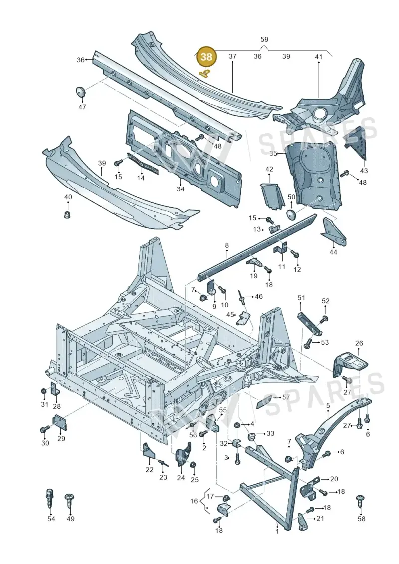 4S0805560B — Audi R8 Spyder (2015-2024) diagram 872805000, position 38
