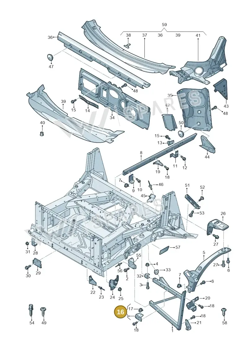 4S0805667B — Audi R8 Spyder (2015-2024) diagram 872805000, position 16