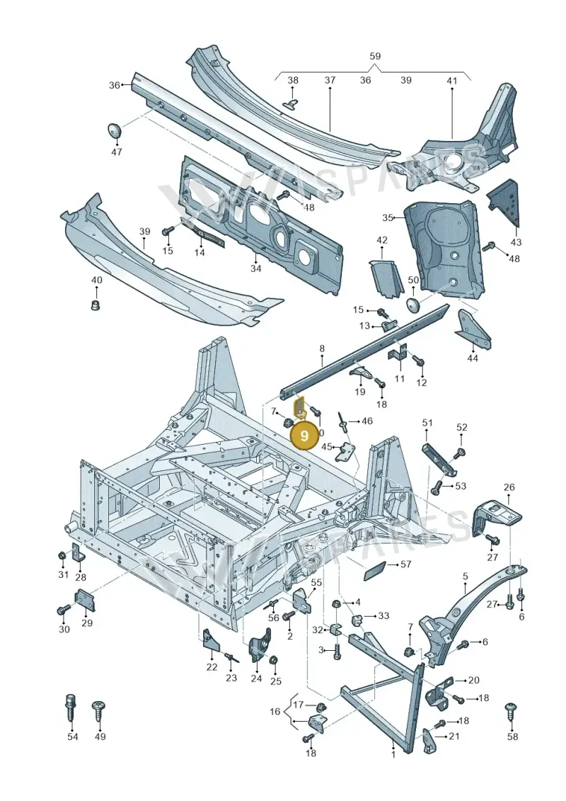 4S0805846B — Audi R8 Spyder (2015-2024) diagram 872805000, position 9