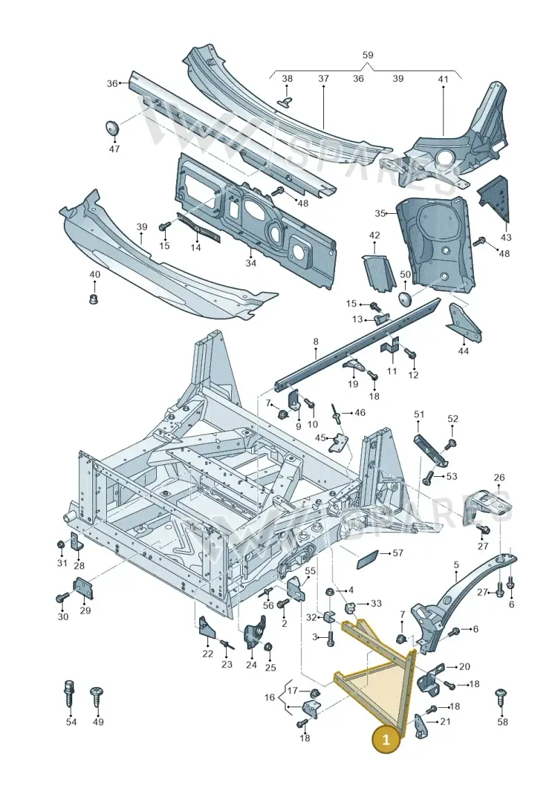 4S0806191B — Audi R8 Spyder (2015-2024) diagram 872805000, position 1