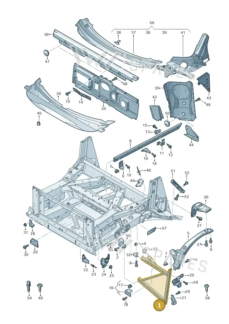 4S0806192B — Audi R8 Spyder (2015-2024) diagram 872805000, position 1