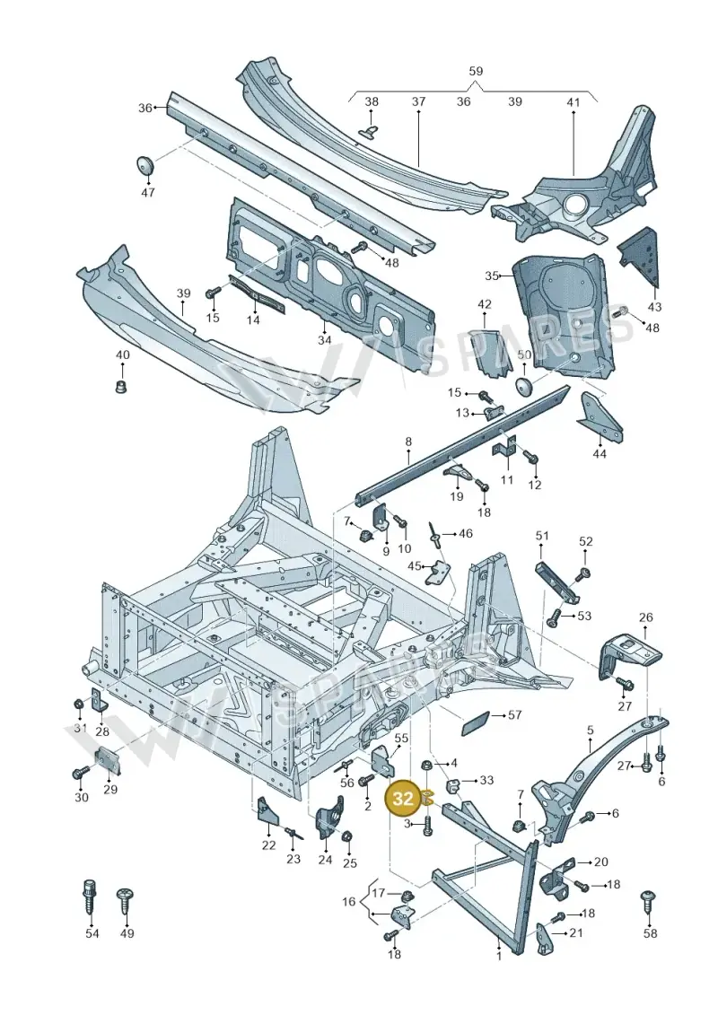 4S0806507B — Audi R8 Spyder (2015-2024) diagram 872805000, position 32