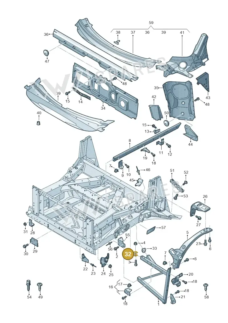 4S0806508B — Audi R8 Spyder (2015-2024) diagram 872805000, position 32